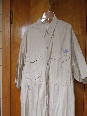 Columbia PFG Tan Short Sleeve Shirt size 1X